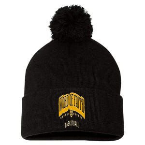 King 11 Word Of Faith Basketball Black Team Pom Pom 12in Knit Beanie