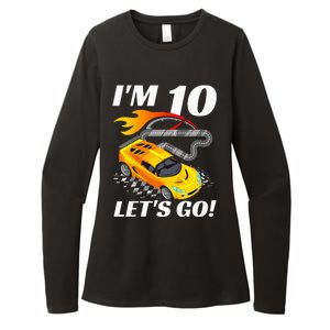 Kids 10 Year Old 10th Racing Racecar Birthday Party Womens CVC Long Sleeve Shirt