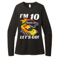 Kids 10 Year Old 10th Racing Racecar Birthday Party Womens CVC Long Sleeve Shirt