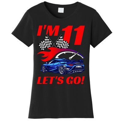 Kids 11 Year Old 11th Racing Racecar Birthday Party Women's T-Shirt