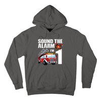 Kids 1 Year Old Firefighter Birthday Fire Truck Engine 1st Gift Hoodie