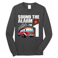 Kids 1 Year Old Firefighter Birthday Fire Truck Engine 1st Gift Long Sleeve Shirt