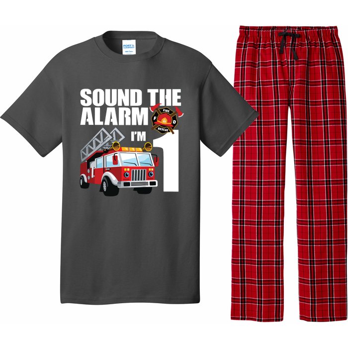 Kids 1 Year Old Firefighter Birthday Fire Truck Engine 1st Gift Pajama Set