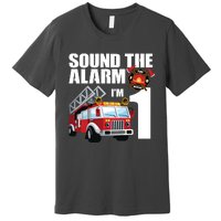 Kids 1 Year Old Firefighter Birthday Fire Truck Engine 1st Gift Premium T-Shirt