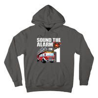 Kids 1 Year Old Firefighter Birthday Fire Truck Engine 1st Gift Tall Hoodie