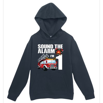 Kids 1 Year Old Firefighter Birthday Fire Truck Engine 1st Gift Urban Pullover Hoodie