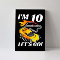 Kids 10 Year Old 10th Racing Racecar Birthday Party Canvas