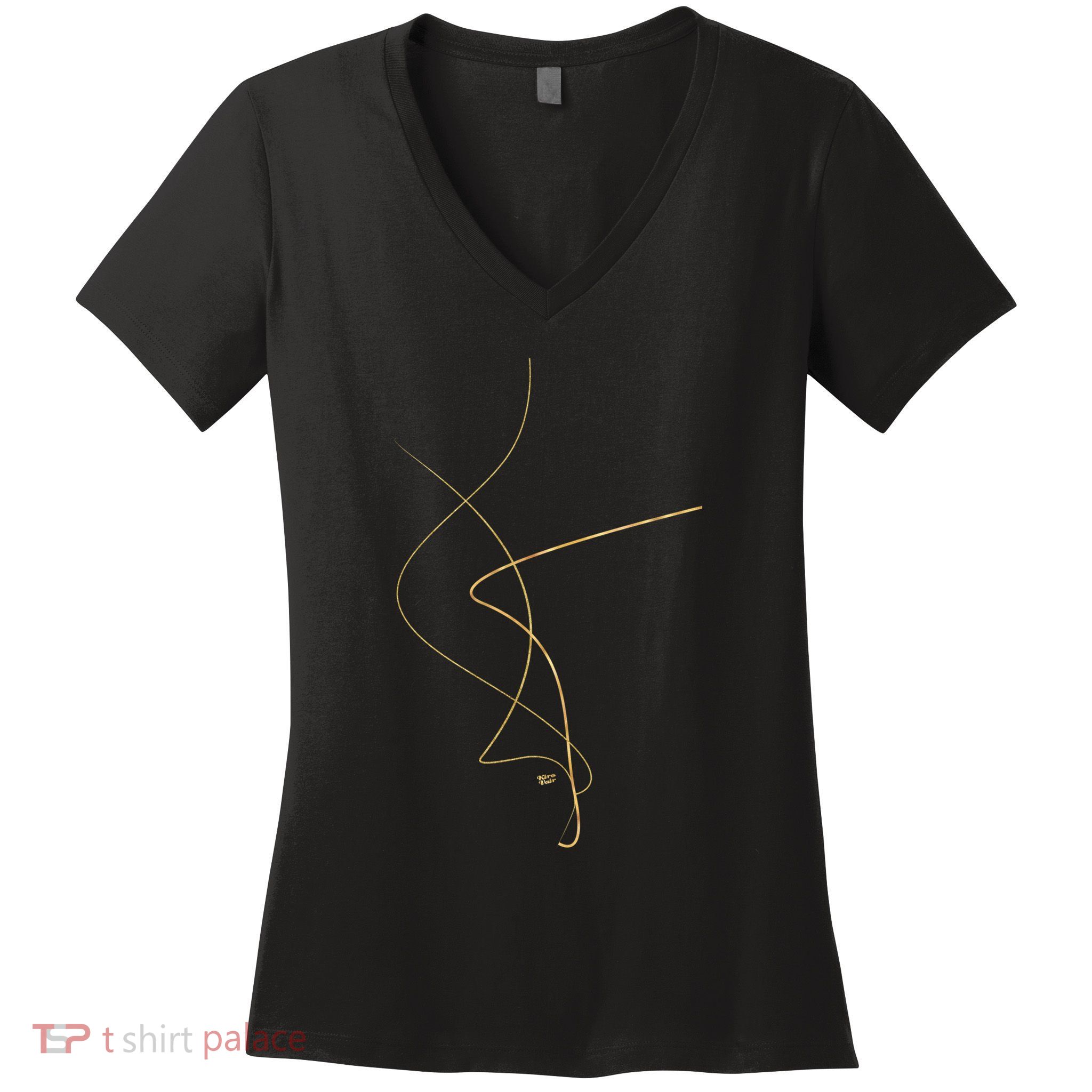 Kintsugi 2 Art Decor Buyart Japanese Gold White Kirovair Design Women's V-Neck T-Shirt