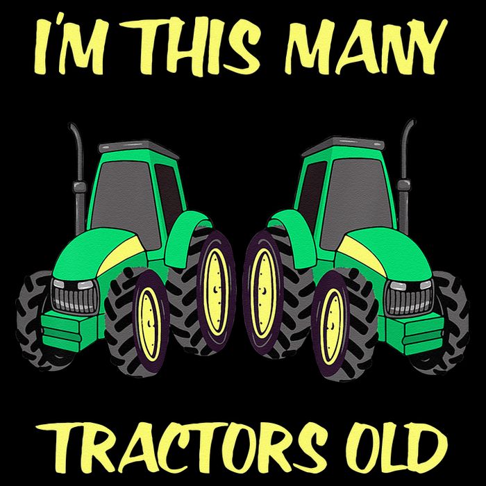 Kids 2 Birthday Tractor Im This Many Tractors Old Button