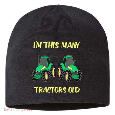 Kids 2 Birthday Tractor Im This Many Tractors Old Sustainable Beanie