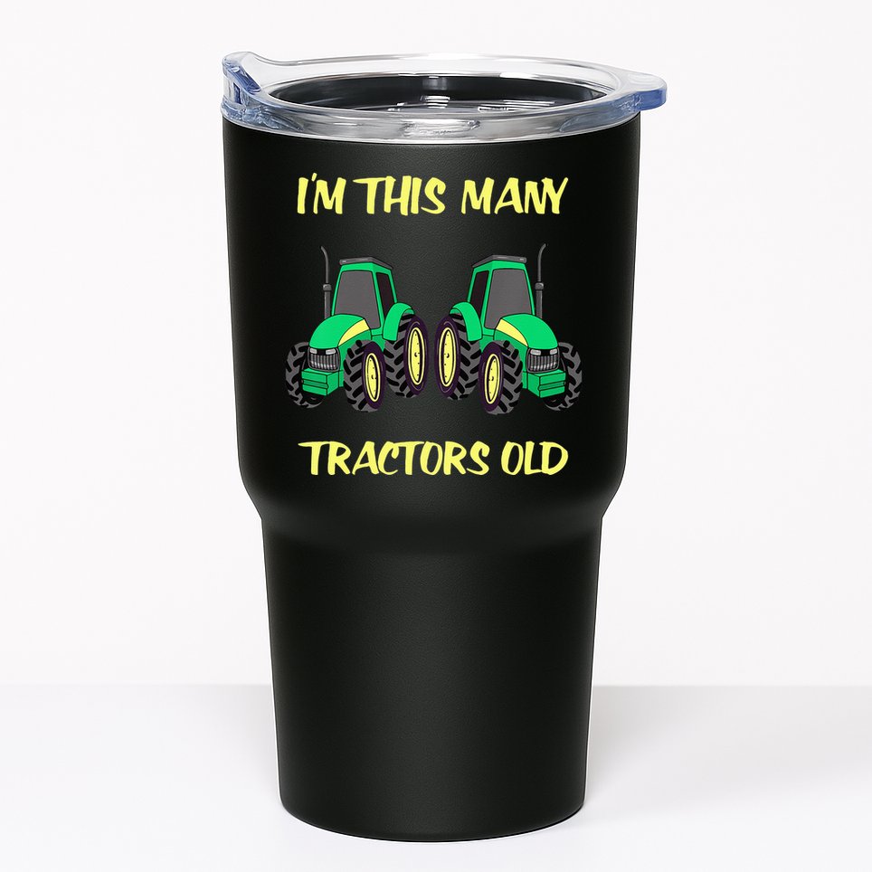 Kids 2 Birthday Tractor Im This Many Tractors Old Tumbler