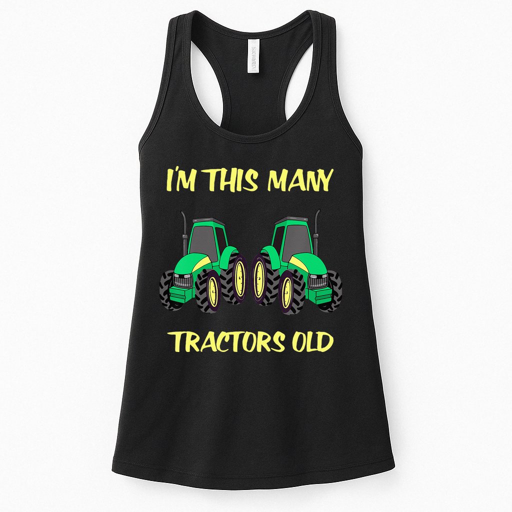 Kids 2 Birthday Tractor Im This Many Tractors Old Womens Tank Top