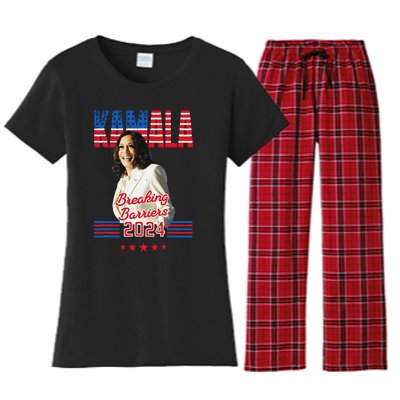 Kamala 2024 Breaking Barriers Kamala For President Women's Flannel Pajama Set