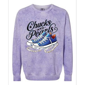 Kamala 2024 Chucks And Pearls Colorblast Crewneck Sweatshirt