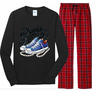 Kamala 2024 Chucks And Pearls Long Sleeve Pajama Set