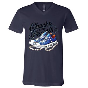 Kamala 2024 Chucks And Pearls V-Neck T-Shirt