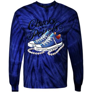 Kamala 2024 Chucks And Pearls Tie-Dye Long Sleeve Shirt