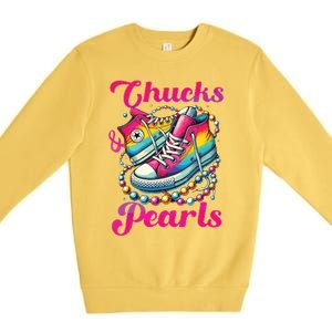 Kamala 2024 Chucks And Pearls Premium Crewneck Sweatshirt