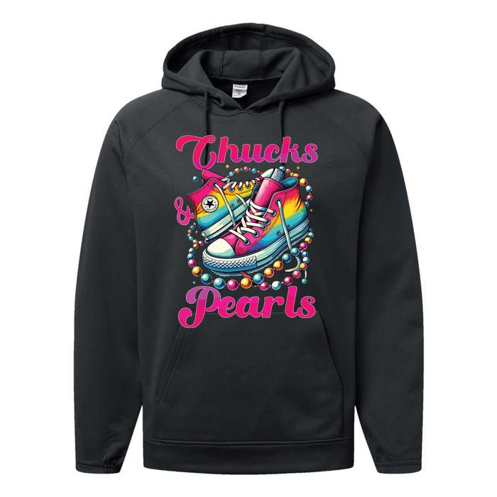 Kamala 2024 Chucks And Pearls Performance Fleece Hoodie