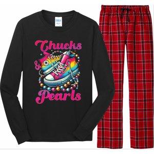 Kamala 2024 Chucks And Pearls Long Sleeve Pajama Set