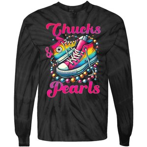 Kamala 2024 Chucks And Pearls Tie-Dye Long Sleeve Shirt