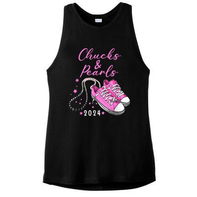 Kamala 2024 Chucks And Pearls Ladies PosiCharge Tri-Blend Wicking Tank