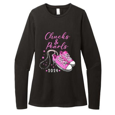 Kamala 2024 Chucks And Pearls Womens CVC Long Sleeve Shirt