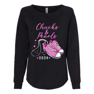 Kamala 2024 Chucks And Pearls Womens California Wash Sweatshirt