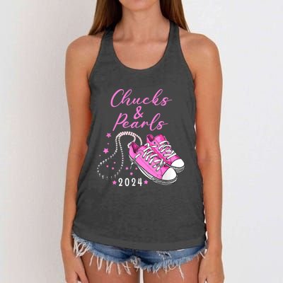 Kamala 2024 Chucks And Pearls Women's Knotted Racerback Tank