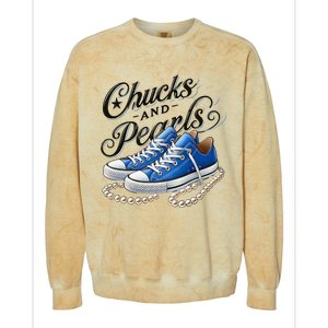 Kamala 2024 Chucks And Pearls Colorblast Crewneck Sweatshirt