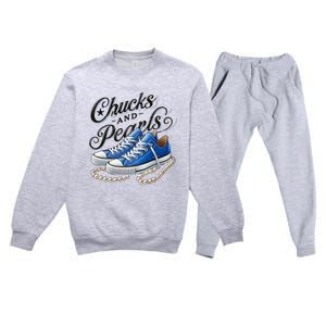 Kamala 2024 Chucks And Pearls Premium Crewneck Sweatsuit Set