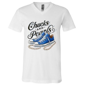 Kamala 2024 Chucks And Pearls V-Neck T-Shirt