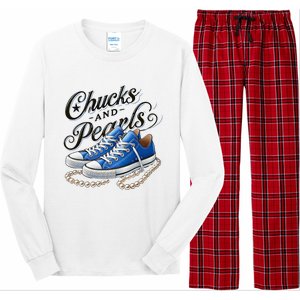 Kamala 2024 Chucks And Pearls Long Sleeve Pajama Set