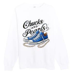 Kamala 2024 Chucks And Pearls Premium Crewneck Sweatshirt