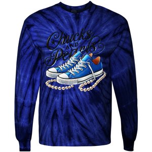 Kamala 2024 Chucks And Pearls Gift Tie-Dye Long Sleeve Shirt