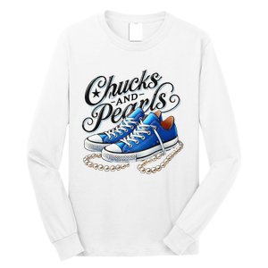 Kamala 2024 Chucks And Pearls Gift Long Sleeve Shirt