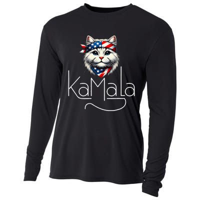 Kamalaharris 2024 Cat Lettering Positive Minimalist Cooling Performance Long Sleeve Crew