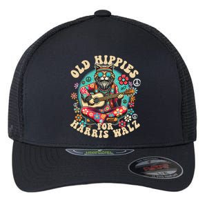 Kamala 2024 Cat Hippie Old Hippies For Harris Waltz 2024 Flexfit Unipanel Trucker Cap