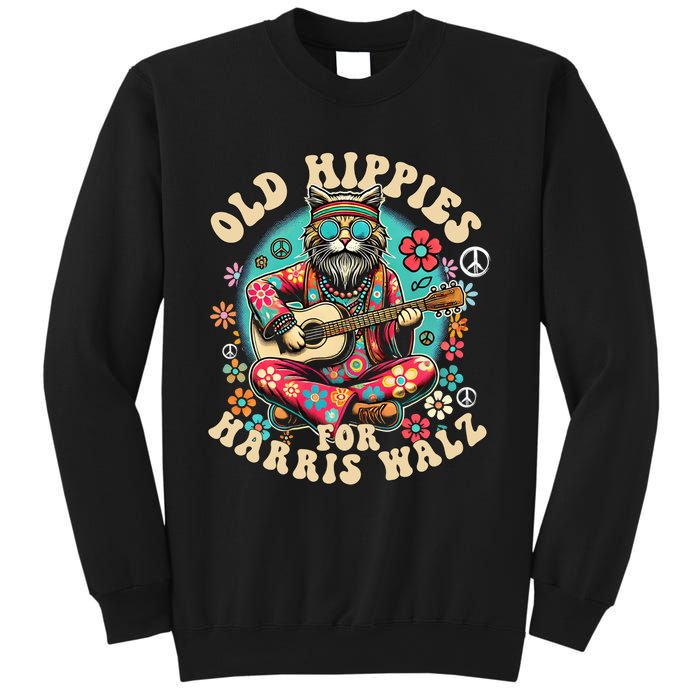 Kamala 2024 Cat Hippie Old Hippies For Harris Waltz 2024 Sweatshirt