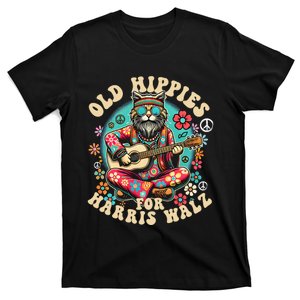 Kamala 2024 Cat Hippie Old Hippies For Harris Waltz 2024 T-Shirt