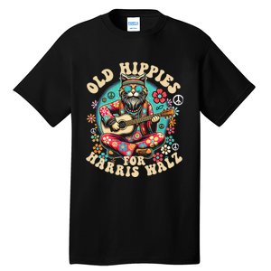 Kamala 2024 Cat Hippie Old Hippies For Harris Waltz 2024 Tall T-Shirt