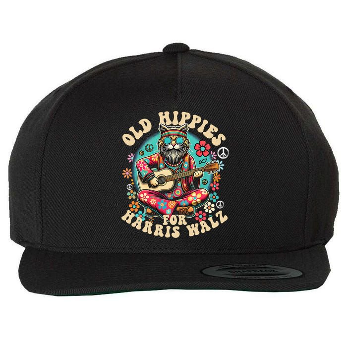 Kamala 2024 Cat Hippie Old Hippies For Harris Waltz 2024 Wool Snapback Cap