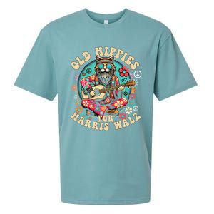 Kamala 2024 Cat Hippie Old Hippies For Harris Waltz 2024 Sueded Cloud Jersey T-Shirt