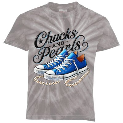 Kamala 2024 Chucks And Pearls Kids Tie-Dye T-Shirt