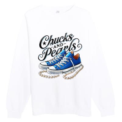 Kamala 2024 Chucks And Pearls Premium Crewneck Sweatshirt