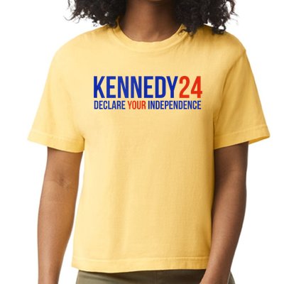 Kennedy 24 Declare Your Independence Rfk 2024 Election Comfort Colors Boxy T-Shirt