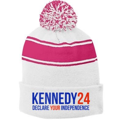 Kennedy 24 Declare Your Independence Rfk 2024 Election Stripe Pom Pom Beanie