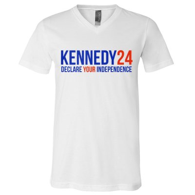 Kennedy 24 Declare Your Independence Rfk 2024 Election V-Neck T-Shirt