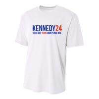 Kennedy 24 Declare Your Independence Rfk 2024 Election Youth Performance Sprint T-Shirt