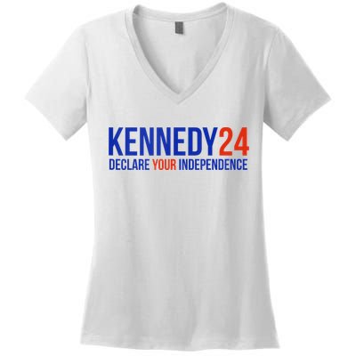Kennedy 24 Declare Your Independence Rfk 2024 Election Women's V-Neck T-Shirt